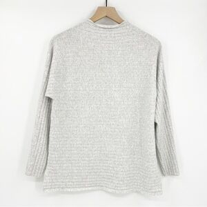 Banana Republic Rayon Blend Gray Ribbed Mock Neck Lightweight Sweater Size MP